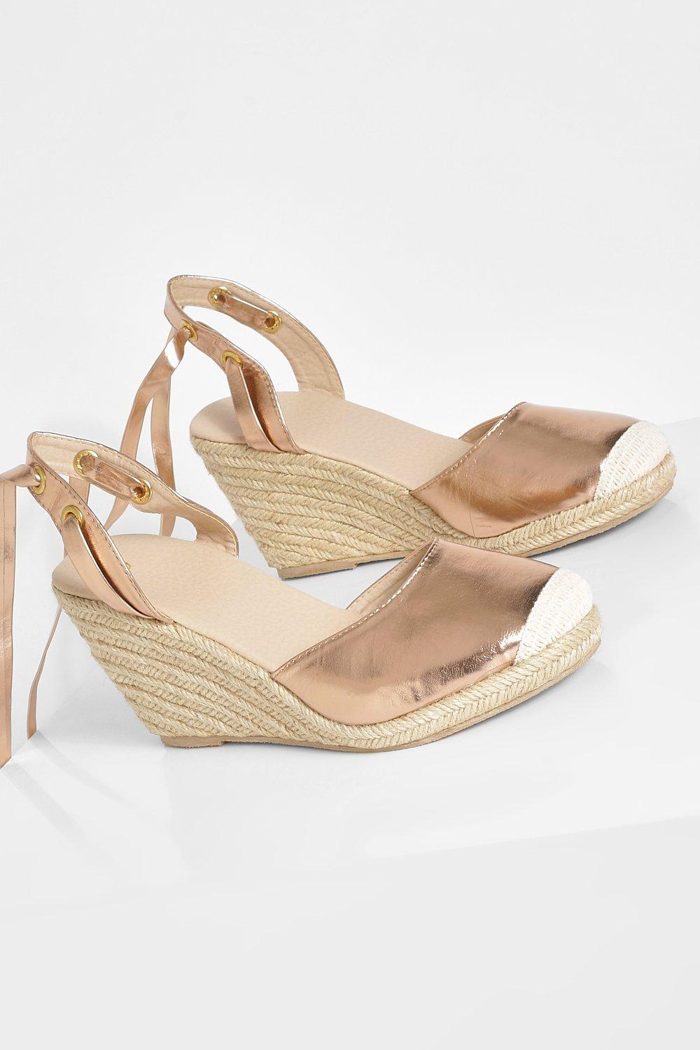 Gold wedge 2024 espadrilles uk